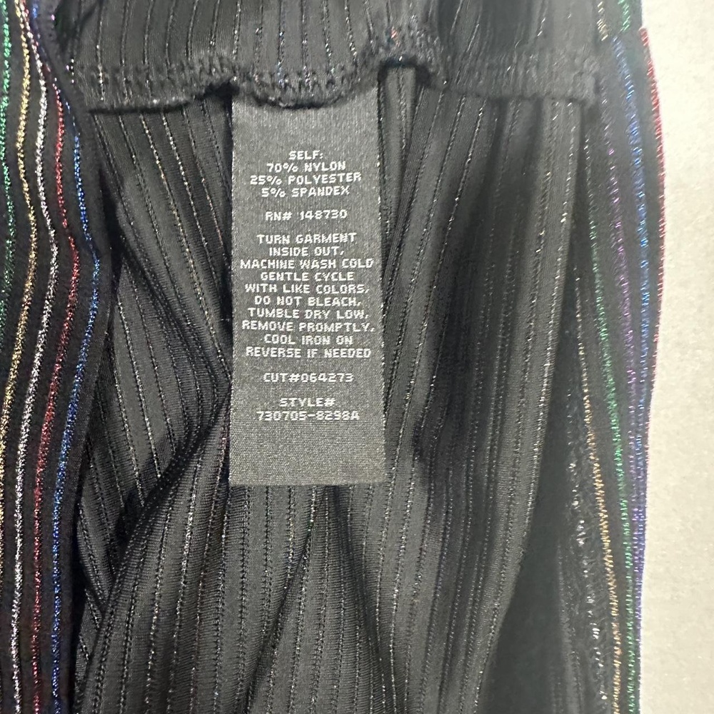 Eci Black Multi-Colored Glitter Striped Knee-Length Pencil Skirt Size Medium - Picture 6 of 8